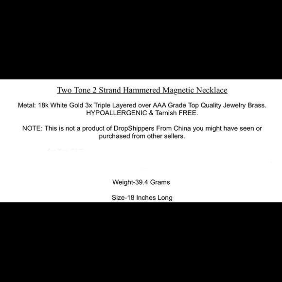 Two-tone gold,  magnetic closure necklace - Picture 3 of 3
